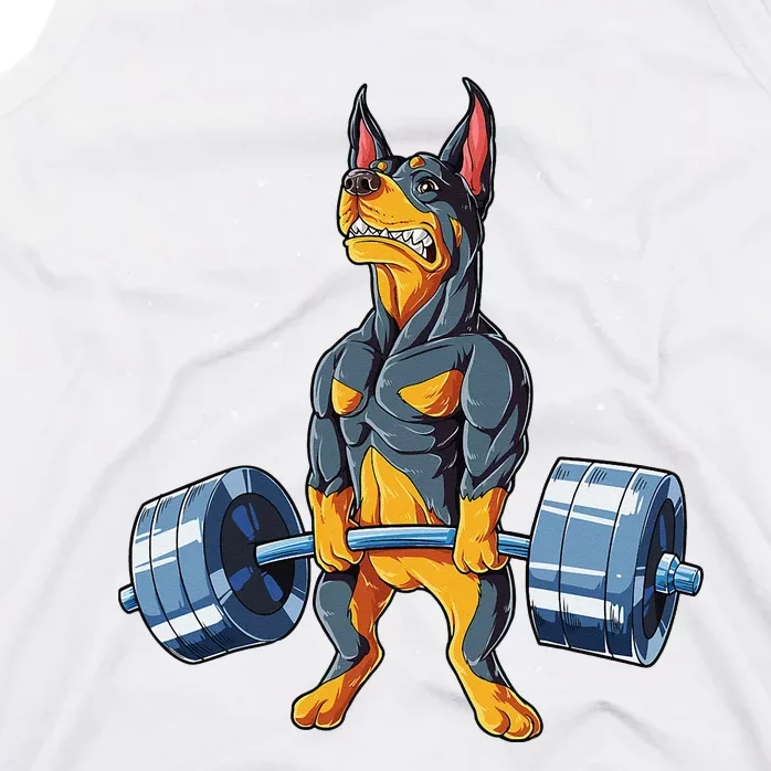 Doberman Weightlifting Funny Deadlift Fitness Gym Gifts Tank Top