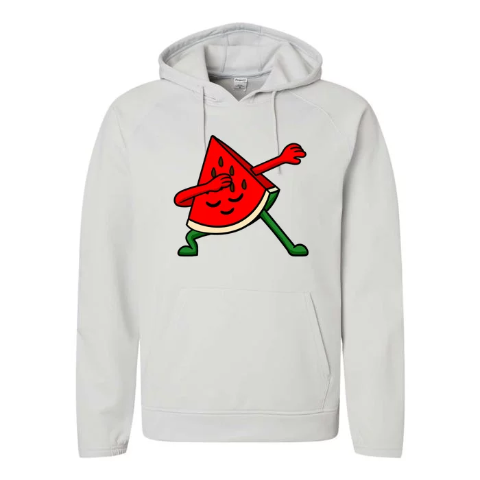 Dabbing Watermelon Fruitarian Lover Summer Fruit Slice Seeds Gift Performance Fleece Hoodie