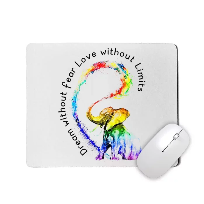 Dream Without Fear Love Without Limits Elephant LGBT Mousepad