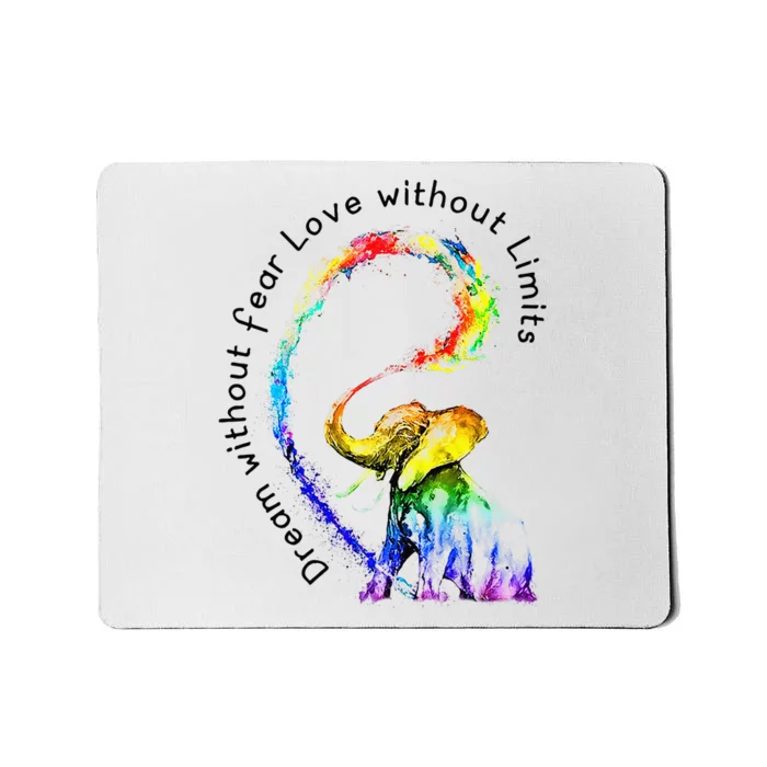 Dream Without Fear Love Without Limits Elephant LGBT Mousepad