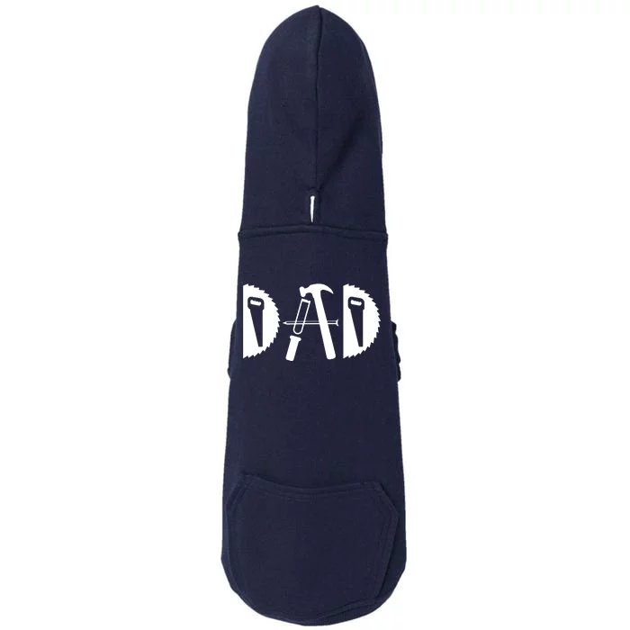 Dad Woodworking Funny Woodworker Handyman Carpenter Doggie 3-End Fleece Hoodie