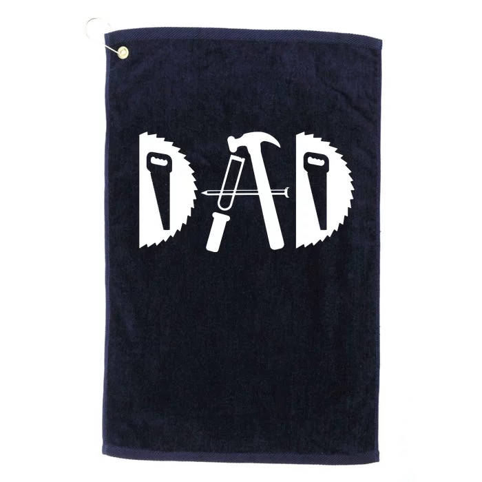 Dad Woodworking Funny Woodworker Handyman Carpenter Platinum Collection Golf Towel