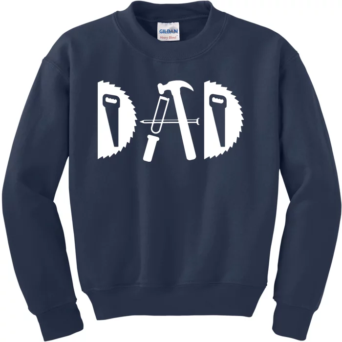 Dad Woodworking Funny Woodworker Handyman Carpenter Kids Sweatshirt