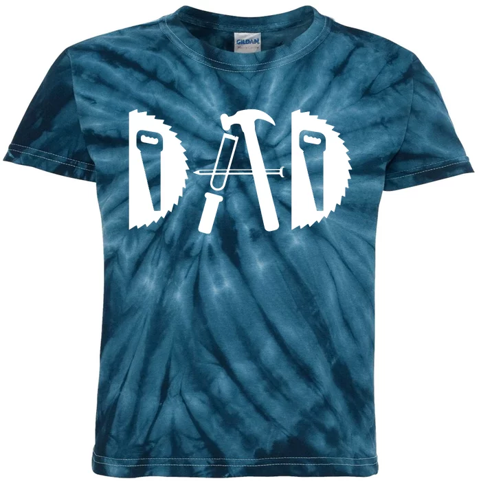 Dad Woodworking Funny Woodworker Handyman Carpenter Kids Tie-Dye T-Shirt