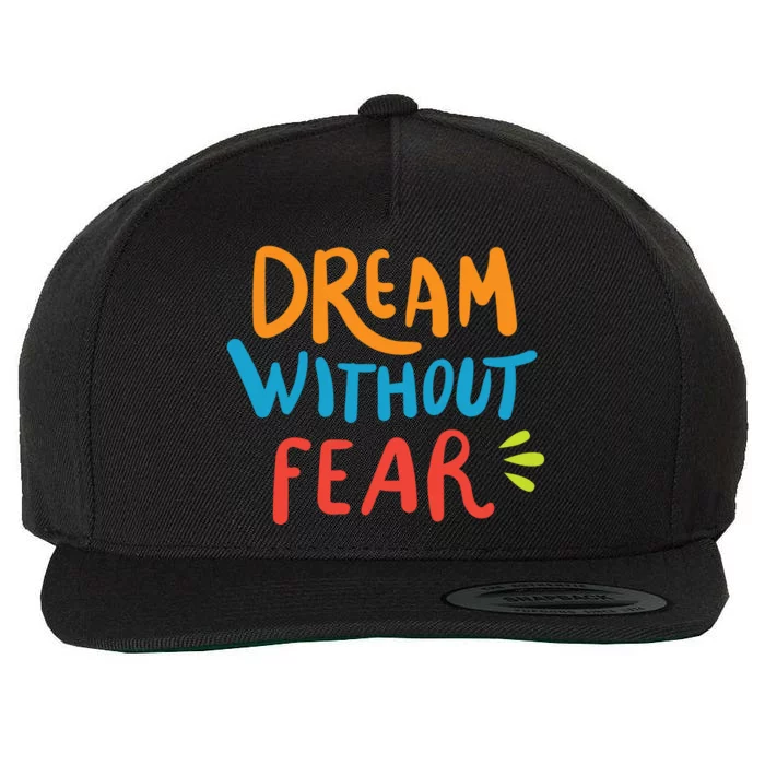 Dream Without Fear Inspirational Meme Wool Snapback Cap