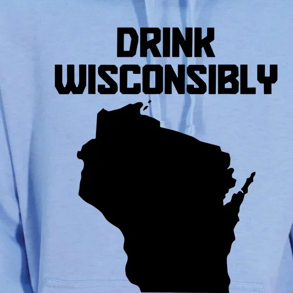 Drink Wisconsibly Funny Wisconsin Drinking Party Pride Unisex Surf Hoodie