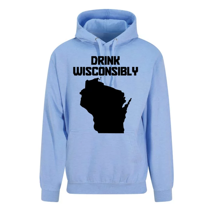 Drink Wisconsibly Funny Wisconsin Drinking Party Pride Unisex Surf Hoodie