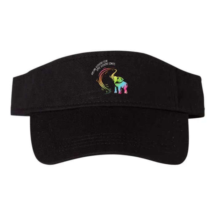 Dream Without Fear Love Without Limits Colorful Elephant Valucap Bio-Washed Visor