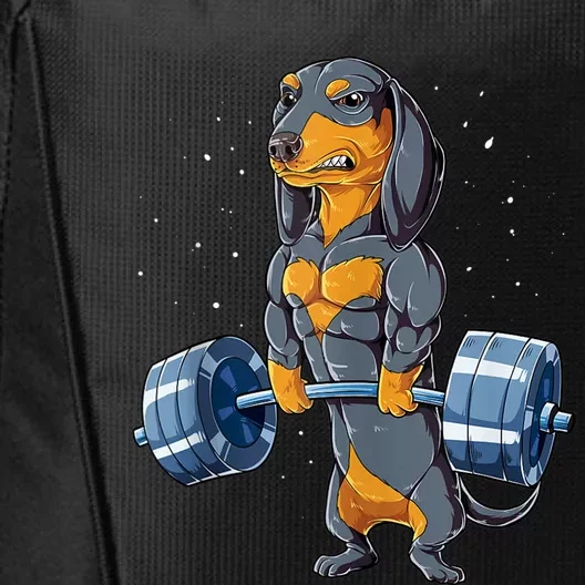 Dachshund Weightlifting Funny Gift For Deadlift Men Fitness Gym Gifts City Backpack