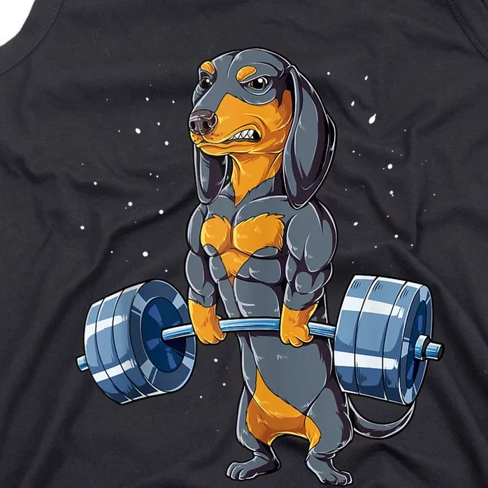 Dachshund Weightlifting Funny Gift For Deadlift Men Fitness Gym Gifts Tank  Top