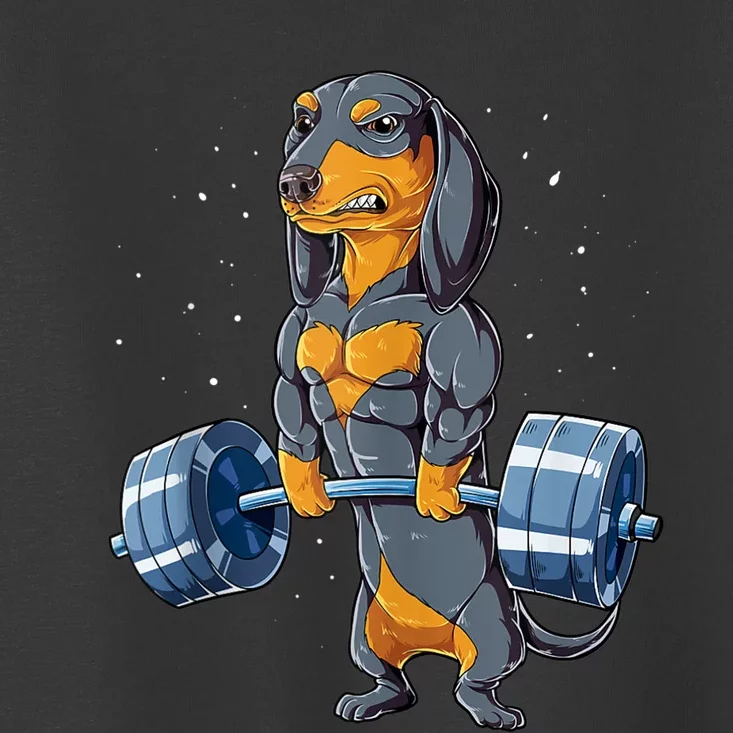 Dachshund Weightlifting Funny Gift For Deadlift Men Fitness Gym Gifts  Toddler T-Shirt