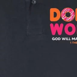 Donut Worry God Will Make You Whole Funny Religious Softstyle Adult Sport Polo