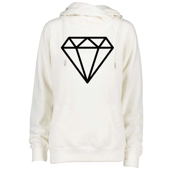 Diamond White Graphic Cool White Womens Funnel Neck Pullover Hood