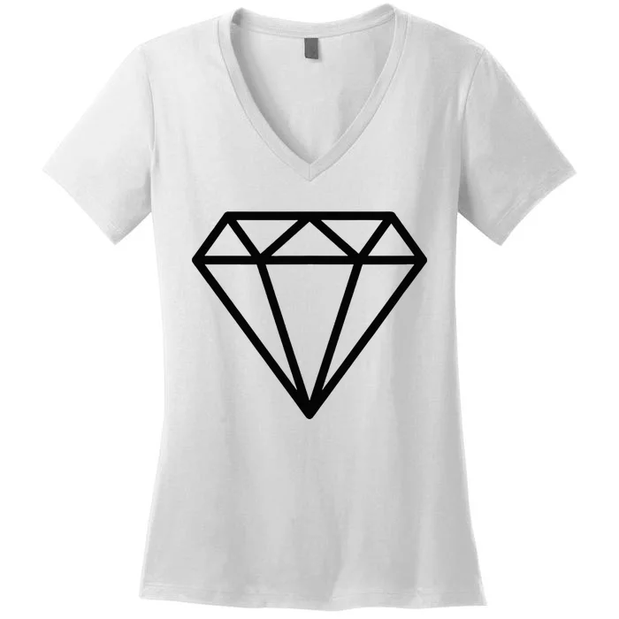 Diamond White Graphic Cool White Women's V-Neck T-Shirt