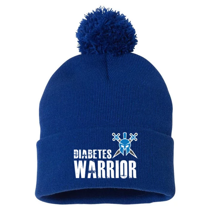 Diabetes Warrior Gift Support Awareness Fighter Gift Pom Pom 12in Knit Beanie