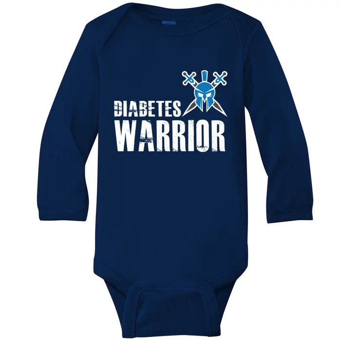 Diabetes Warrior Gift Support Awareness Fighter Gift Baby Long Sleeve Bodysuit