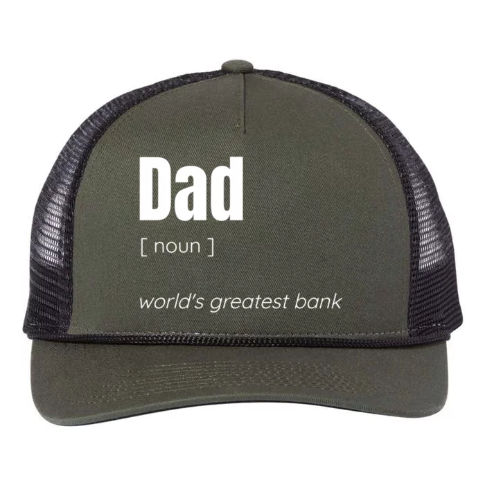 Dad Worlds Greatest Bank Gift Retro Rope Trucker Hat Cap