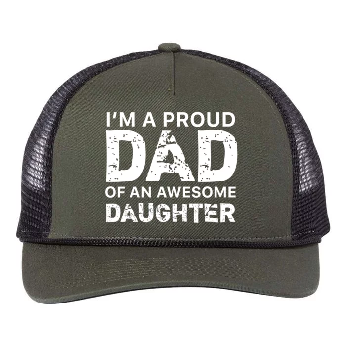 Dad Wedding Gift IM A Proud Dad Of An Awesome Daughter Funny Gift Retro Rope Trucker Hat Cap