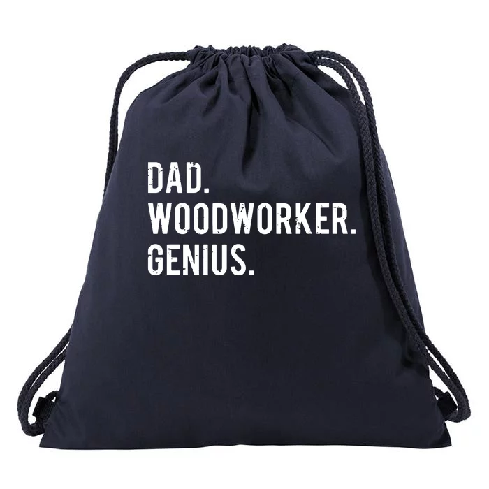 Dad Woodworker Genius Woodworking Father Drawstring Bag