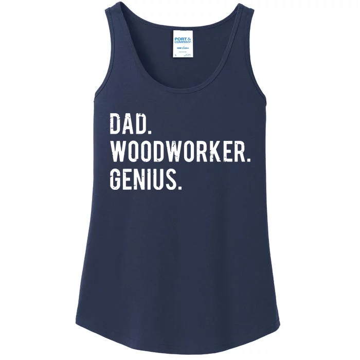 Dad Woodworker Genius Woodworking Father Ladies Essential Tank