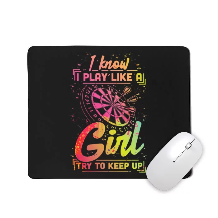 Darts Women Gift Arrows Field Team Play Like A Girl Darts Mousepad