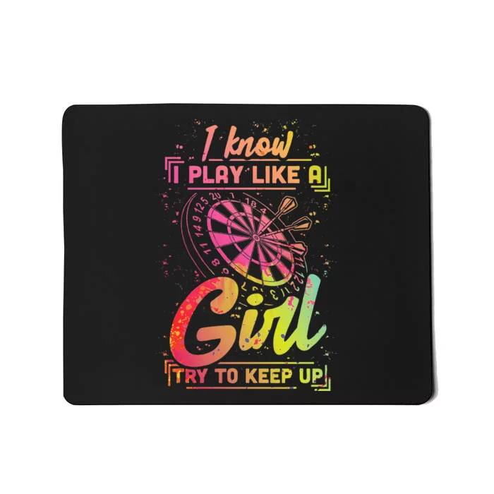 Darts Women Gift Arrows Field Team Play Like A Girl Darts Mousepad