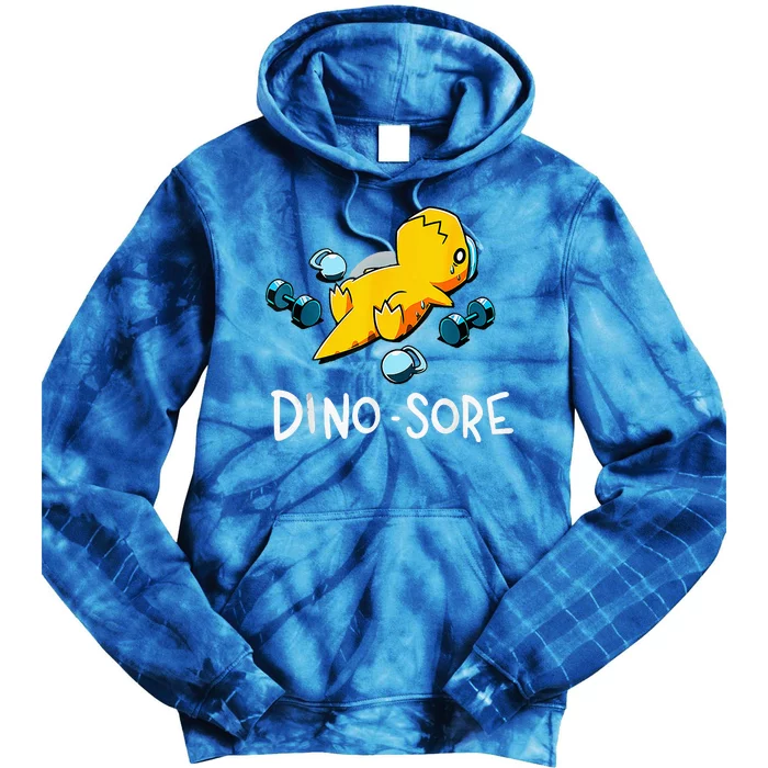 Dinosaur Workout Gym Fitness Lifting Tie Dye Hoodie