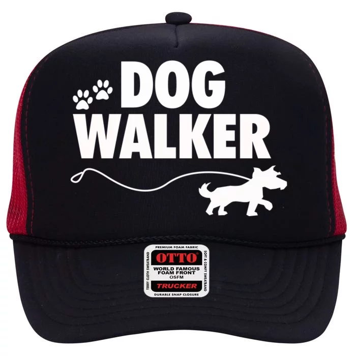 Dog Walker Gift High Crown Mesh Trucker Hat