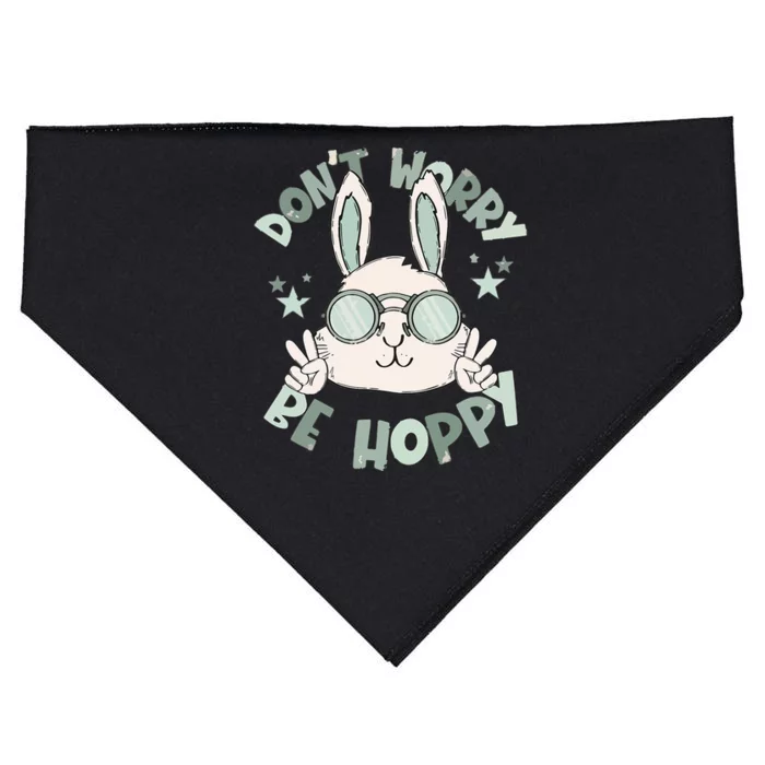 Don't Worry Happy Easter Cool Bunny Gift easter USA-Made Doggie Bandana