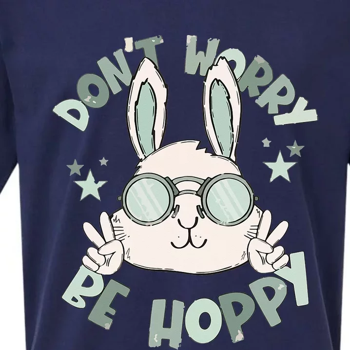 Don't Worry Happy Easter Cool Bunny Gift easter Sueded Cloud Jersey T-Shirt