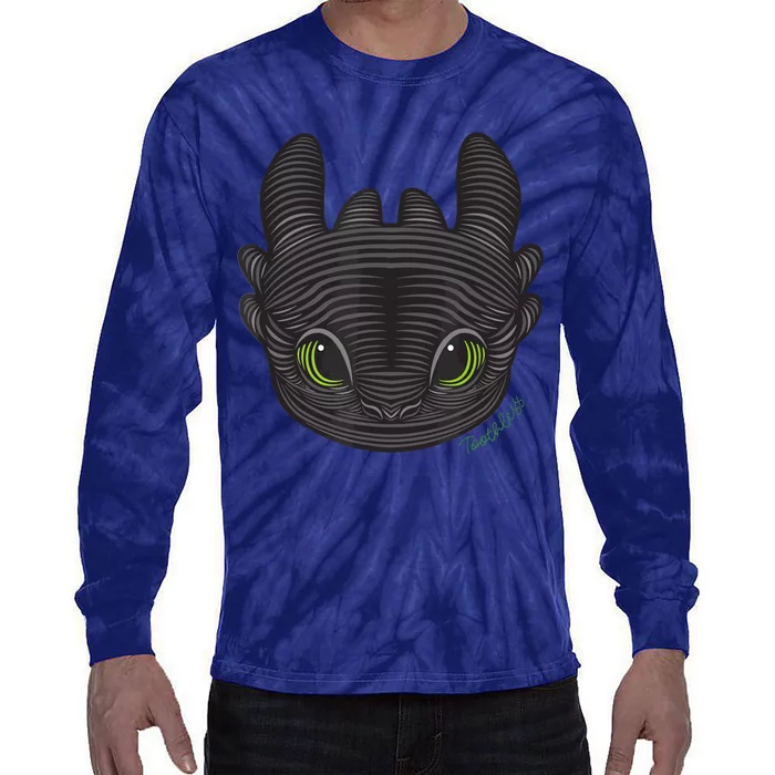 Dream Works How To Train Your Dragon Toothless Cat Tie-Dye Long Sleeve Shirt