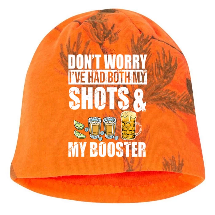 Don't Worry Had Both My Shots And Booster Funny Kati - Camo Knit Beanie