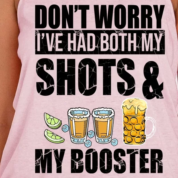 Don't Worry Had Both My Shots And Booster Funny Women's Knotted Racerback Tank