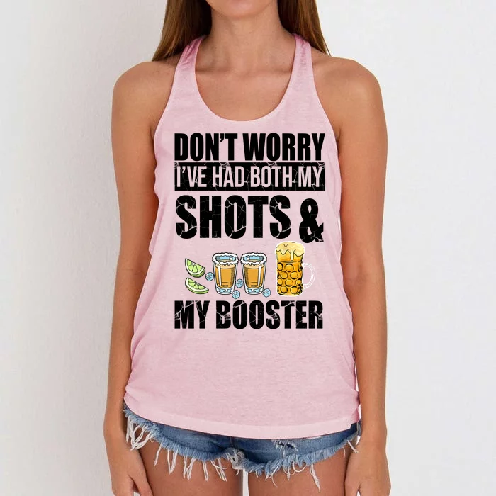 Don't Worry Had Both My Shots And Booster Funny Women's Knotted Racerback Tank