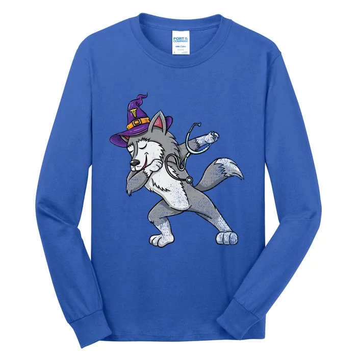 Dabbing Wolf Halloween Nurse Vintage Cute Gift Tall Long Sleeve T-Shirt