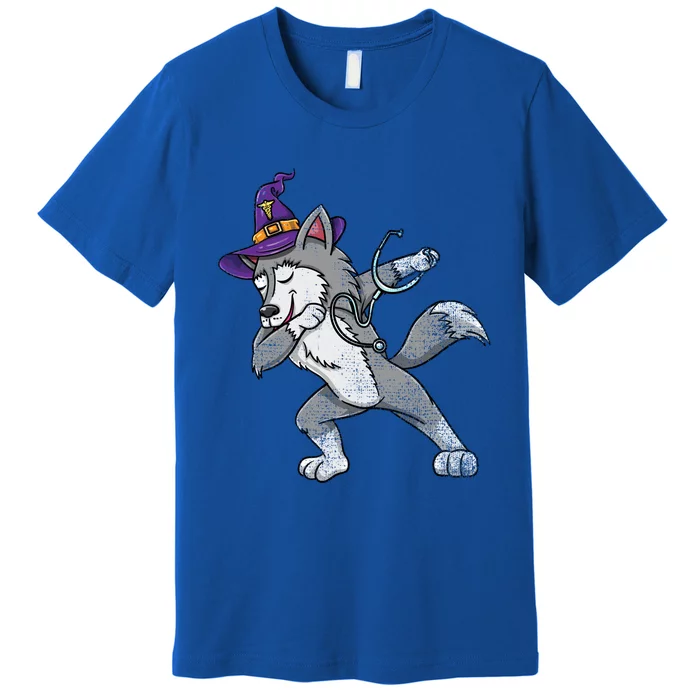 Dabbing Wolf Halloween Nurse Vintage Cute Gift Premium T-Shirt