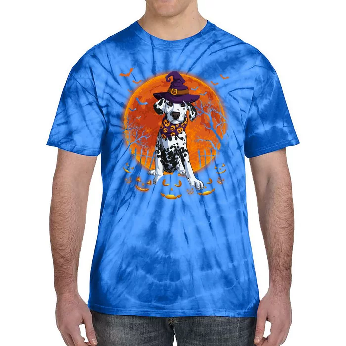 Dalmatian Witch Halloween Pumpkin Funny Dog Scary Costume Gift Tie-Dye T-Shirt