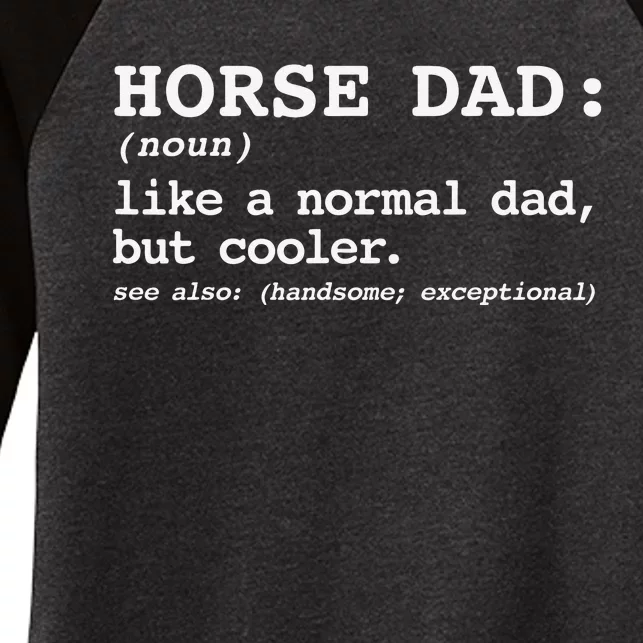 DadS With Horses Equestrian Lover Horse Dad Women's Tri-Blend 3/4-Sleeve Raglan Shirt