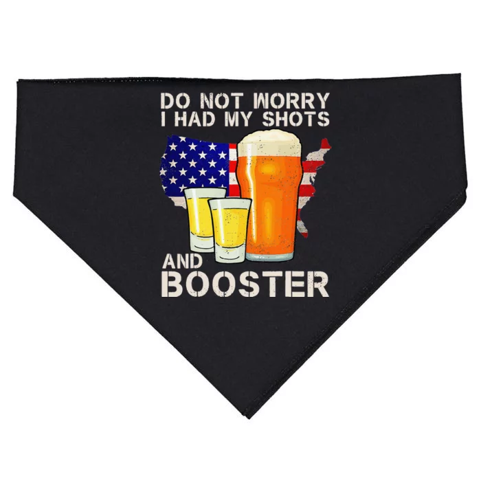 Don't Worry I've Had Both My Shots And Booster Funny Flag USA-Made Doggie Bandana