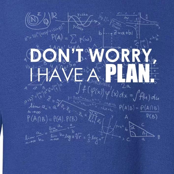 Don't Worry I Have A Plan Funny Math Joke Sarcasm Toddler Sweatshirt