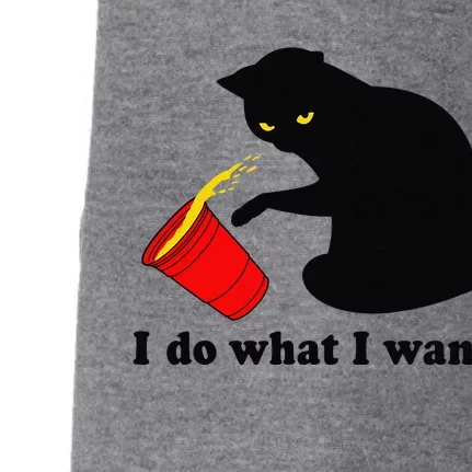 Do What I Want Black Cat Red Cup Funny Graphic Gift Doggie 3-End Fleece Hoodie