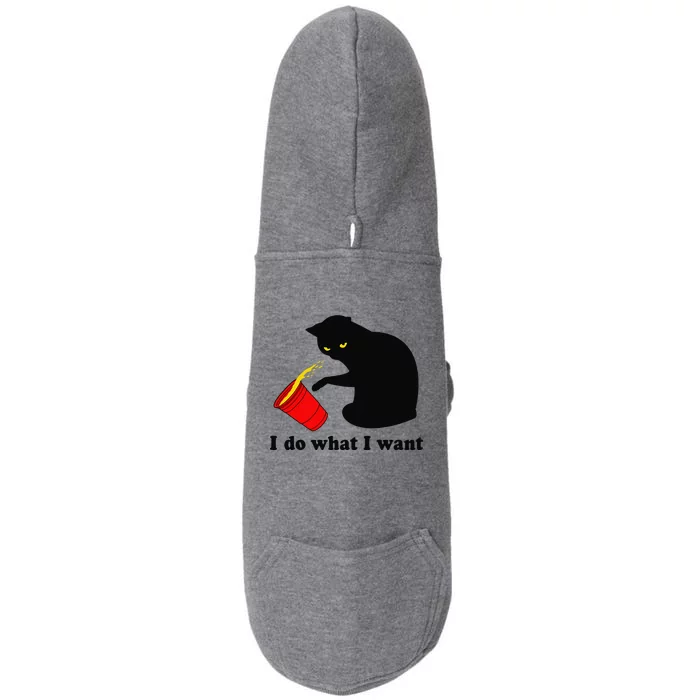 Do What I Want Black Cat Red Cup Funny Graphic Gift Doggie 3-End Fleece Hoodie