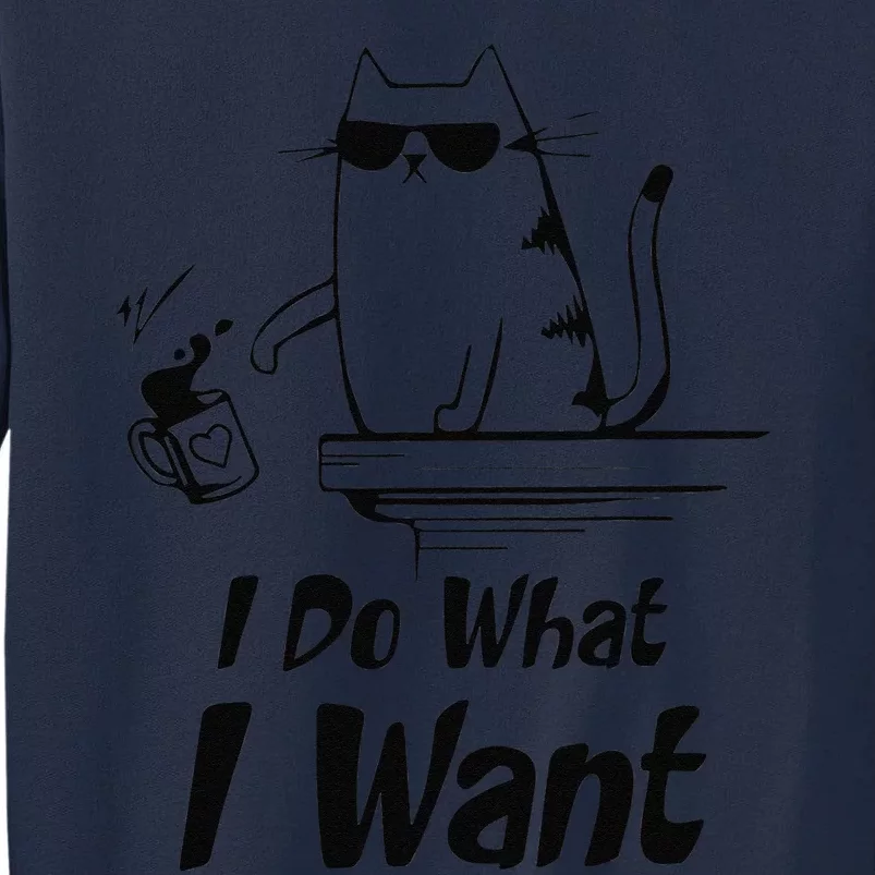 Do What I Want Black Cat Red Cup Funny Graphic Tall Sweatshirt