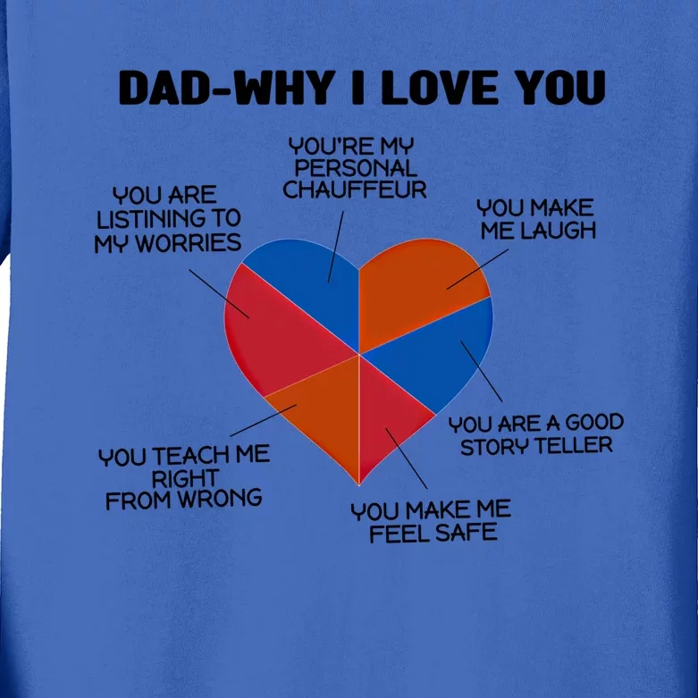 Dad Why I Love You Father Daddy Cool Gift Kids Long Sleeve Shirt