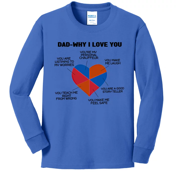 Dad Why I Love You Father Daddy Cool Gift Kids Long Sleeve Shirt