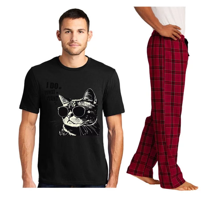 Do What I Want Vintage Black Cat Weird Funny Cat Pajama Set