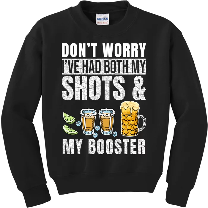 Don't Worry I've Had Both My Shots American Flag 4th of July Kids Sweatshirt