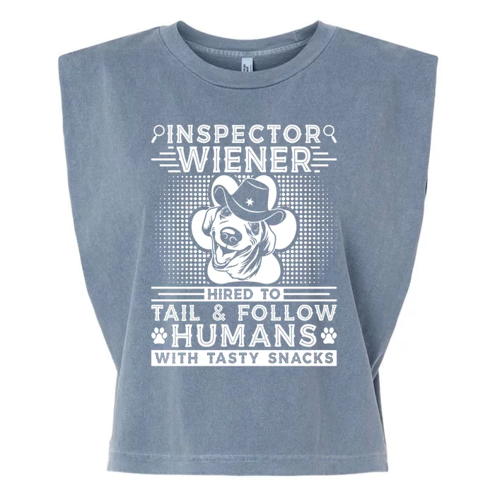 Dog Walker Inspector Wiener Sheriff Dog Trainer Dachshund Gift Garment-Dyed Women's Muscle Tee