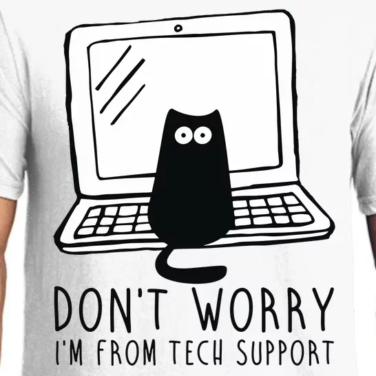 Don't Worry I'm From Tech Support Funny Cat Pajama Set