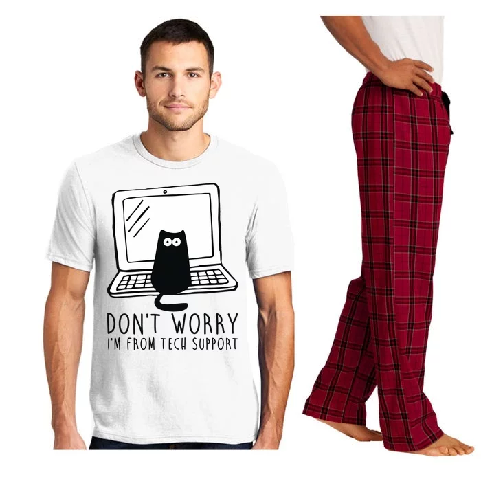 Don't Worry I'm From Tech Support Funny Cat Pajama Set